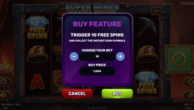 Super Miner - Magma Riches - Buy Feature purchase