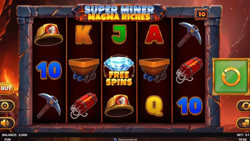 Super Miner - Magma Riches - main game screen